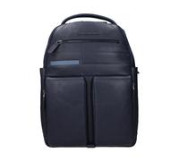 Piquadro, ,Bags ,Uomo ,Blu ,ONE SIZE Zaino in pelle blu con scomparti multipli