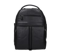 Piquadro, ,Bags ,Uomo ,Nero ,ONE SIZE Zaino in pelle nera con scomparti multipli