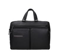 Piquadro Black Leather Business And Laptop Bag