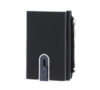 Porta carte di credito in metallo con porta banconote e zip nero - Tabella Colori: Nero