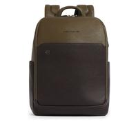 Piquadro Black Square Zaino da giorno Vera Pelle 38 cm Vano porta PC oliva