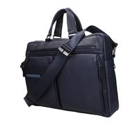 Piquadro Blue Leather Business And Laptop Bag