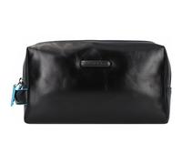 Piquadro Blue Square Borsa da toilette Vera Pelle 25 cm nero