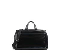 Piquadro Blue Square Borsone da weekend nero, pelle, 53 x 31 x 21cm