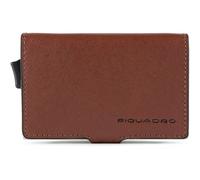 Piquadro Blue Square Custodia per carta di credito Protezione RFID Vera Pelle 7 cm marrone