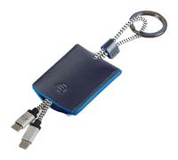 Piquadro Blue Square Key-Chain with Cables Blu Notte, Blu Notte, Taglia unica