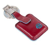 Portachiavi in pelle con moschettone e Connequ Blue Square - Tabella Colori: Rosso