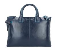 Piquadro Blue Square Valigetta Vera Pelle 42 cm Vano porta PC blu
