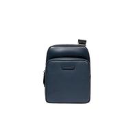 PIQUADRO BORSELLOTTO DUE COMPARTI E TASCA FRONTALE IN PELLE BLU - BLU One Size