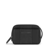 PIQUADRO - Borsa da Toilette - In Pelle - Da viaggio - Unisex - Colore Nero