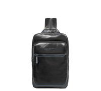 PIQUADRO - Borsa monospalla convertibile in zaino in pelle - Colore Nero - Uomo elegante