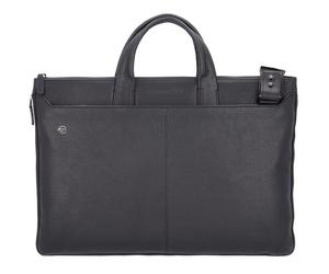 Piquadro Borsa per laptop quadrata nera in pelle 47 cm nero