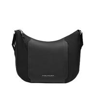 PIQUADRO - Borsa Tracolla Donna per iPad - Pelle e Tessuto di Alta Qualità - Colore Nero Elegante