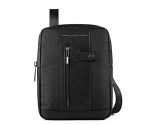 PIQUADRO - Borsello Compatto - A tracolla - In Pelle e Tessuto - Uomo - Colore Nero