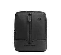 PIQUADRO - Borsello Uomo in Tessuto Riciclato e Pelle - Colore Nero - Leggero e Sostenibile