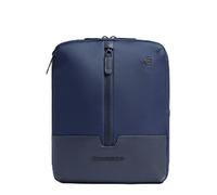 PIQUADRO - Borsello Uomo Porta iPad in Pelle e Tessuto - Colore Blu - Compatto da Viaggio