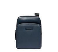 PIQUADRO BORSELLOTTO DUE COMPARTI E TASCA FRONTALE IN PELLE BLU - BLU One Size