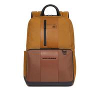 Piquadro - Zaino uomo in pelle e tessuto riciclato porta pc 14'' e iPad 11''