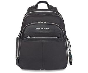 Piquadro CA1886LK Zaino, Collezione Link, in Pelle e Tessuto, Nero