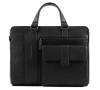 Piquadro Cartella Kobe 40 cm in pelle con scomparto per laptop nero