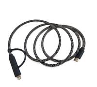 PIQUADRO - Cavo Ricarica Magnetico USB-C Lightning 1,2 m - Unisex - Grigio | Nylon intrecciato, Robusto, Carica rapida, Trasmissione dati, Multi dispositivo