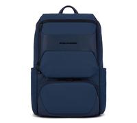PIQUADRO, Computer and iPad® Pro12,9" backpack in recycled fabric with shoe compartment, sternum strap, anti-theft cable et RFID anti-fraud protection, BLU