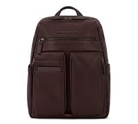 PIQUADRO, Computer backpack with iPad® compartment, loop for wearable tail light, pocket for bottle and RFID anti-fraud protection, TESTA DI MORO