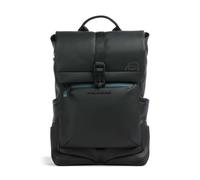 Piquadro Corner Special Zaino roll-top nero, poliuretano, unisex, 17L