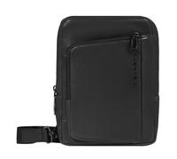 Piquadro S134 Borsa a tracolla nero, pelle di vacchetta grana, unisex