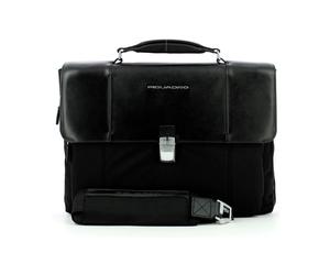 Piquadro - Expandable 13.0 Laptop Briefcase Link2 - - Bags - Uomo - Nero - ONE SIZE
