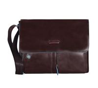 Piquadro Messenger blu quadrato in pelle 37 cm Scomparto per laptop marrone