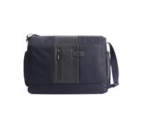 Piquadro Messenger Borsa Porta Pc 14 Pelle E Tessuto Blu Uomo