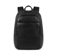 PIQUADRO Modus Zaino in pelle porta PC 14" a due scomparti, Nero