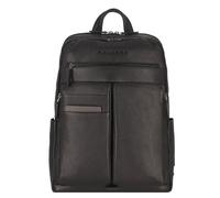 PIQUADRO Zaino porta PC 14,00" in pelle, NERO