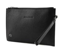 PIQUADRO - Pochette in Pelle Black Circle - Porta iPad Mini, Tasca Occhiali, Polsiera Rimovibile - Colore Nero - Uomo