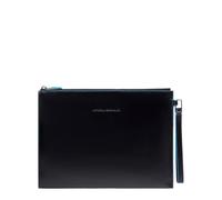 PIQUADRO - Pochette Porta Tablet Mini in Pelle Blue Square - Uomo - Nero