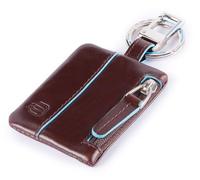 Piquadro Porta Chiavi Zippato Con Connequ In Pelle Portachiavi Unisex adulto, Mogano, Taglia unica, Casual