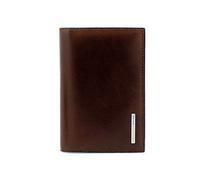PIQUADRO - Porta Passaporto 9 cm Blue Square in Pelle - Unisex - Mogano