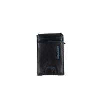 PIQUADRO - Portacarte Automatico con Porta Documenti - Alluminio e Pelle, 3 Porta Carte, RFID - Unisex - Nero