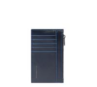 PIQUADRO - Portacarte Blue Square - in Pelle - Protezione RFID, 10 fessure per carte, 1 comparto interno e porta monete - Colore Blu Notte - Unisex