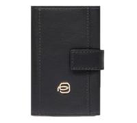 PIQUADRO - Portacarte Compatto Automatico Circle - in Metallo e Pelle - Donna - Colore Nero