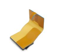 PIQUADRO - Portacarte Uomo Automatico Atlas - in Metallo e Pelle - Protezione RFID, 2 comparti interni, 1 fessura per carta - Colore Giallo - Uomo