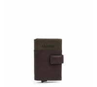 PIQUADRO - Portacarte uomo automatico in metallo e pelle - Colore Verde - Elegante e compatto