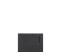 PIQUADRO - Portafogli con Porta Documenti in Pelle e Tessuto - Uomo - Nero | Protezione antifrode RFID, Porta monete, Alloggio carte, Uso quotidiano, Design elegante, Organizzazione completa