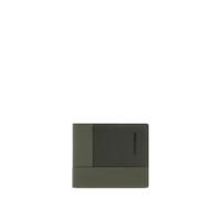 PIQUADRO - Portafogli con Porta Documenti Rimovibile - Uomo - Verde | Pelle e tessuto, Protezione antifrode RFID, Alloggio carte, Uso quotidiano, Design elegante, Organizzazione completa
