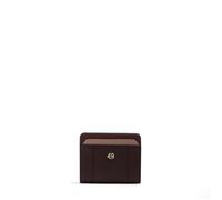 PIQUADRO - Portafogli Piccolo con Portamonete - Donna - Bordeaux e Rosa | In pelle, Protezione antifrode RFID, Alloggio carte, Uso quotidiano, Design elegante