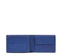 PIQUADRO - Portafogli Uomo Bio-Based con Porta Documenti - Tessuto Riciclato - 7 Porta Carte - RFID - Colore Blu