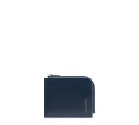 PIQUADRO - Portafoglio Blue Square - in Pelle - Protezione RFID, 4 fessure per carte, 1 comparto interno e porta monete - Colore Blu Notte - Unisex