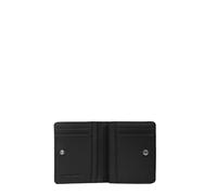 Piquadro Portafoglio da donna, piccolo, in pelle e tessuto, Nero, Casual