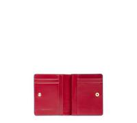 PIQUADRO - Portafoglio Donna Compatto in Pelle - Colore Rosso - Donna/Unisex